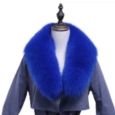 100% Real Fox Fur Collar Natural Fur Scarf Multicolor Scarves Women\'s Overcoat Shawl Scarf Women Large Fur Collar Scarve