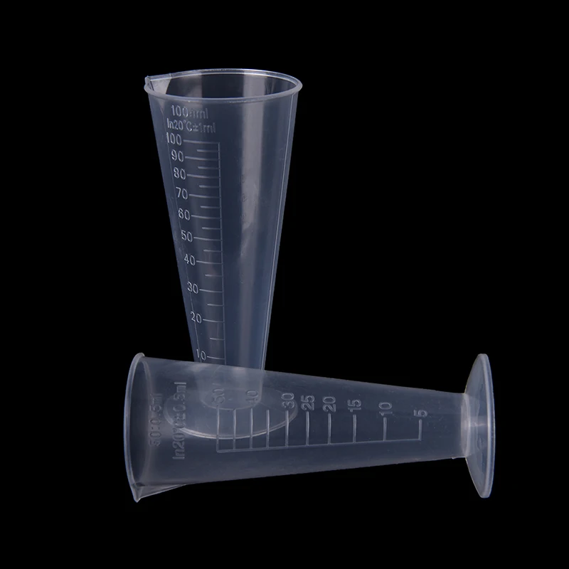 1 Pcs 100ml Transparent Cup Scale Plastic Measuring Cup Measuring Tools Triangular Measuring Cup With Scale Tapered