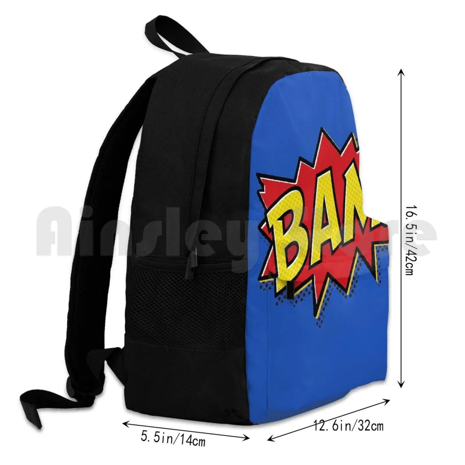 Bam! เดินป่ากลางแจ้งกระเป๋าเป้สะพายหลังปีนเขากีฬากระเป๋า Bam Pow Super Hero Super Hero การ์ตูน