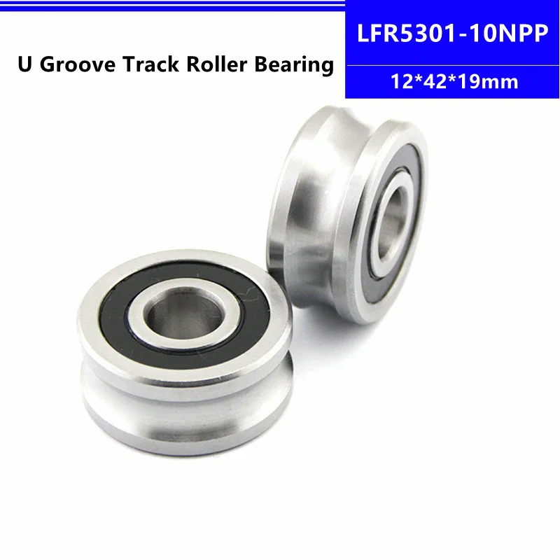 4pcs/10pcs LFR5301-10NPP 12*42*19mm LFR5301-10 U groove pulley track guide roller bearing 12x42x19mm 10mm shaft