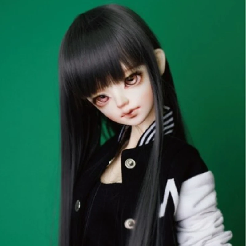 1/3 1/4 1/6 1/8 Bjd Wig High Temperature Long Gray Straight Bjd Hair MSD SD Yosd For BJD Doll Wig