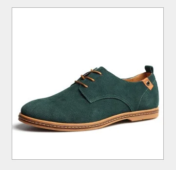 Suede Men Leather Shoes Solid Lace-up Big Size 38-48 Casual Shoes Men's Flats Comfortable Dress Shoes Male Soft Footwear image 5