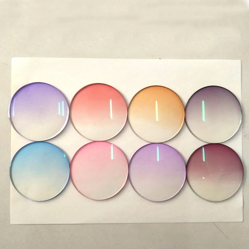 High Quality Tinted Dyeing Series 1.61 1.67 Prescription CR-39 Resin Optical Glasses Lenses Myopia Gradient Sunglasses Lens