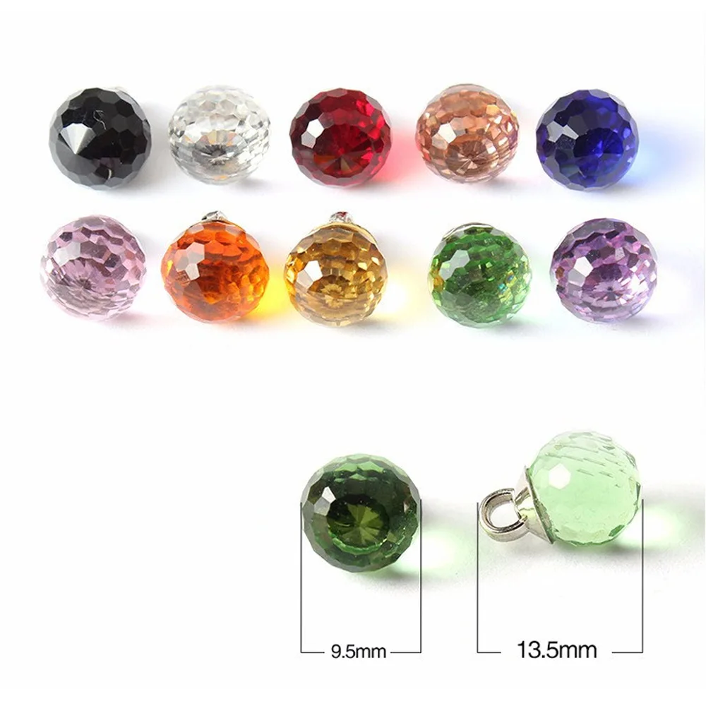 10Pcs Stained Glass Crystal Diamond Buckle Buttons Sewing Tools Decorative Button Cheongsam Shirt DIY Apparel Accessories