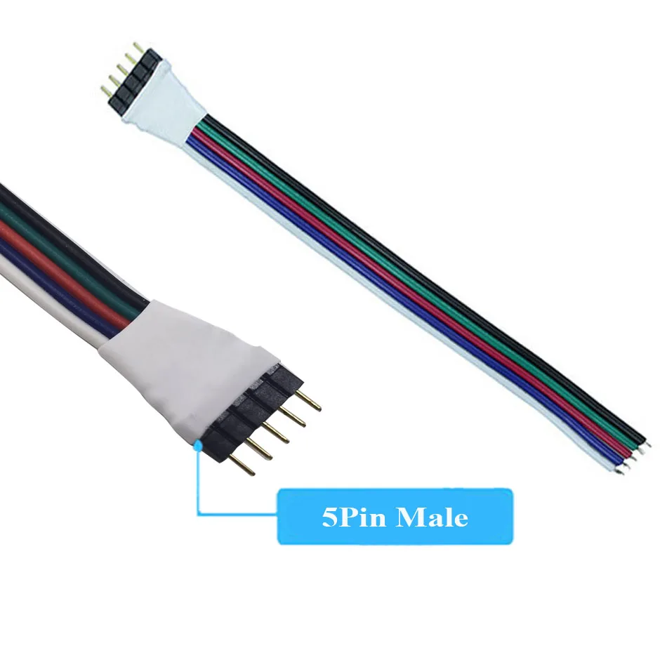 4pin 5pin 6pin Male Female strip to controller Adapter Cable Wire for 5050 3528 SMD RGB RGBW RGB+CCT LED Strip light X 5