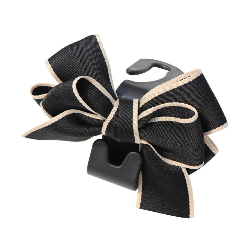 Creative Cute Bowknot Car Seat Back Storage Hooks Vehicle Headrest Organizer Hanger for Groceries Bag Handbag Car Accessories