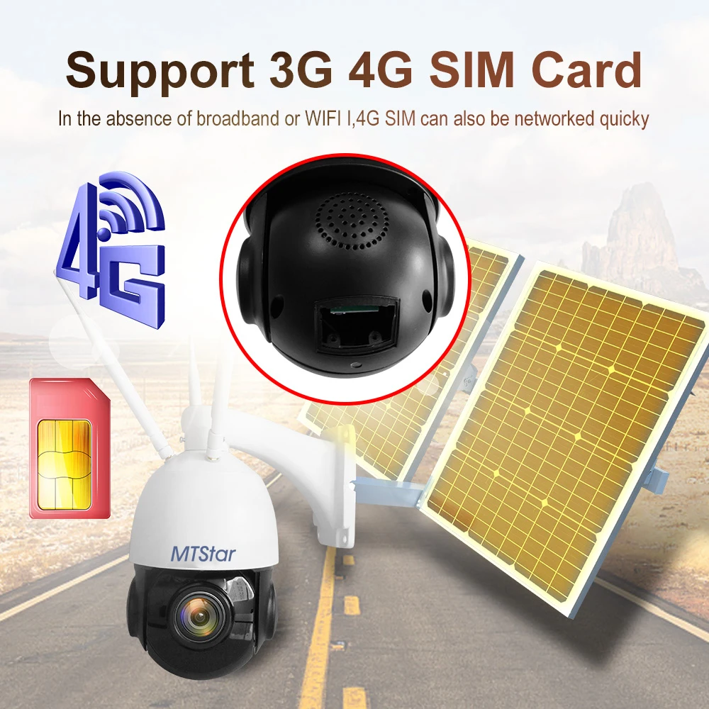 Industry 8MP 30X Zoom 4G 3G WIFI Outdoor Auto Tracking PTZ Security Camera 60W40AH Solar Power battery 4G Camera system