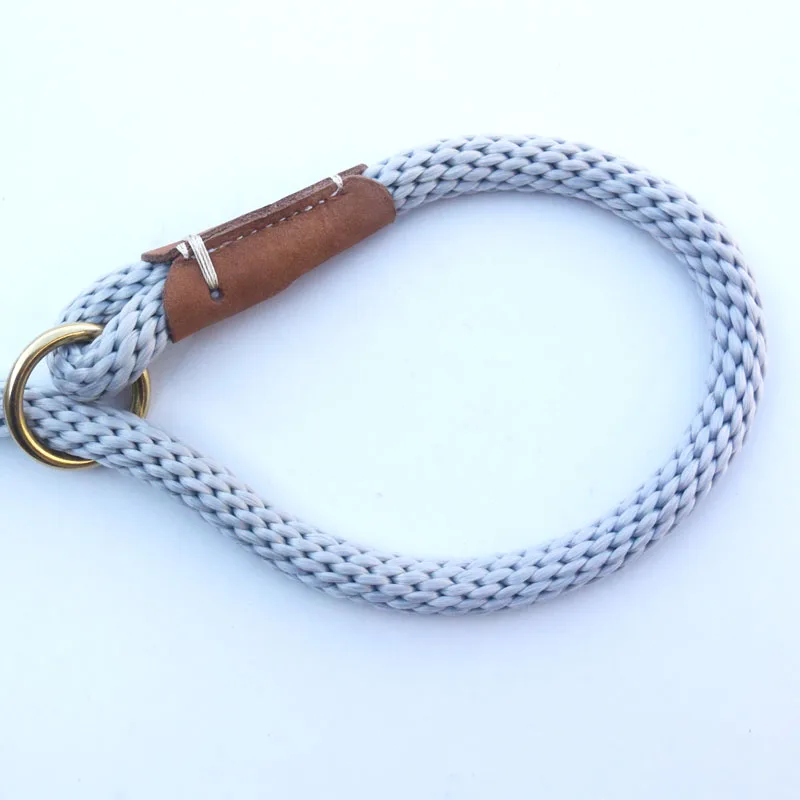 Dog Slip Leash Nylon Rope - Leather Training Leads for Small Medium Large Dogs 1/2 inch by 5 Feet dog leash