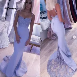 Lilac Lace Bridesmaid Dresses Mermaid Back Open Long Bridesmaid Dress Wedding Party Gown Maid Of Honor for Woman