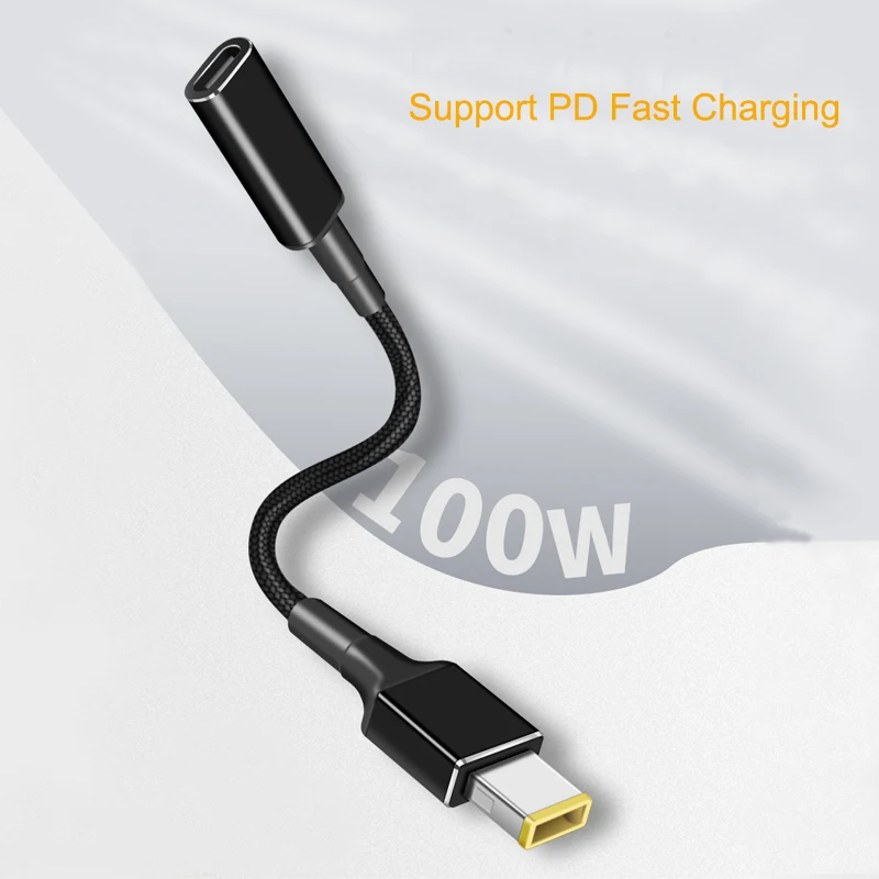 Convertidor de cargador Universal para ordenador portátil, Cable adaptador de carga rápida tipo C de 100W, USB C PD a DC, para Asus, Lenovo, Hp, Dell