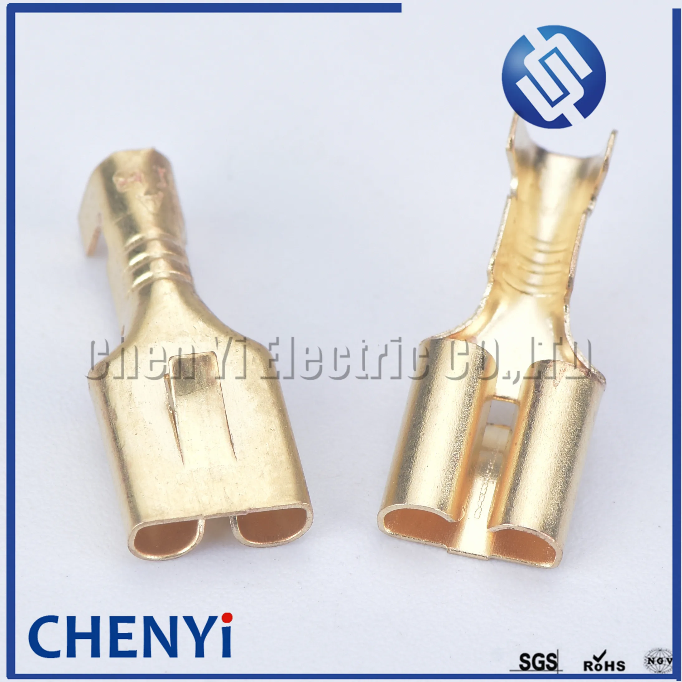 50/100pcs 6.3mm Female Crimp Terminal Connector Gold Brass Gilded Electric Wire Connectors pins Set H62 For Car Relay Speaker