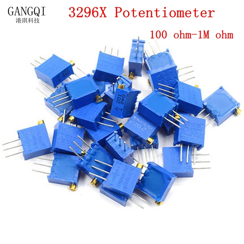 10PCS 3296 3296X Potentiometer Resistanceohm Trimpot Trimmer 1K 2K 5K 10K 20K 50K 100K 200K 500K 1M Ohm 100R 200R 500R