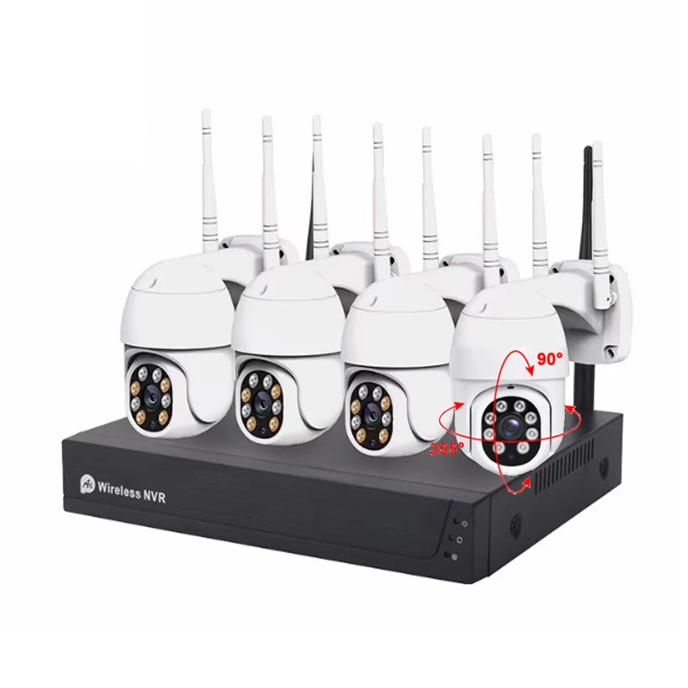 

HESEE Wireless CCTV System Two Way Audio Waterproof PTZ WIFI IP Security Camera 8CH P2P NVR Video Surveillance Kit