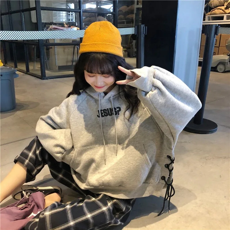 Hoodies Women Autumn Winter Trendy Korean Style Simple Casual Ulzzang High Quality Streetwear Soft Loose Solid Womens Clothing