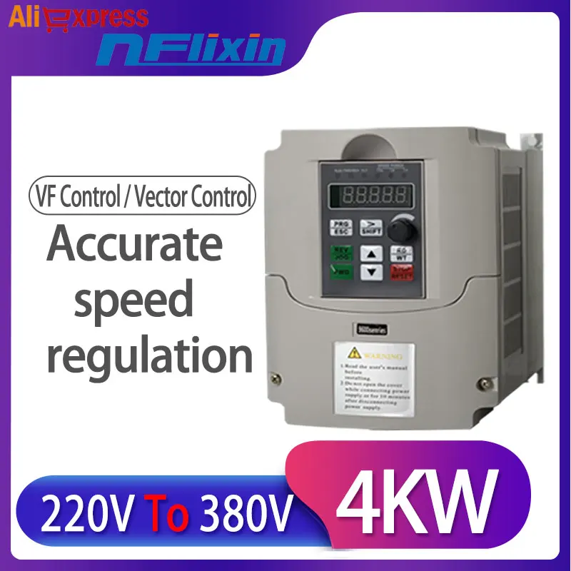 5.5KW VFD Input 220V 1ph to Output 380V 3ph High Performance Frequency Inverter for 380V 3 phase fan water pump motor