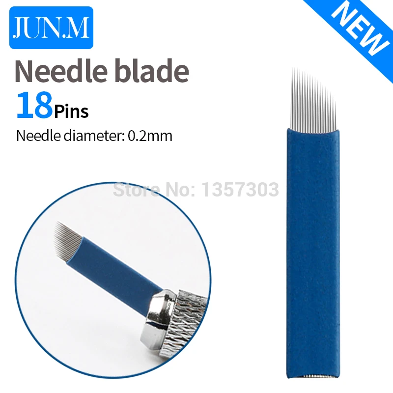 100 pcsTattoo Needle 0.2MM 18pin Disposable Detail Drawing Cartridge Needle Blade Tattoos Tool For Permanent Makeup