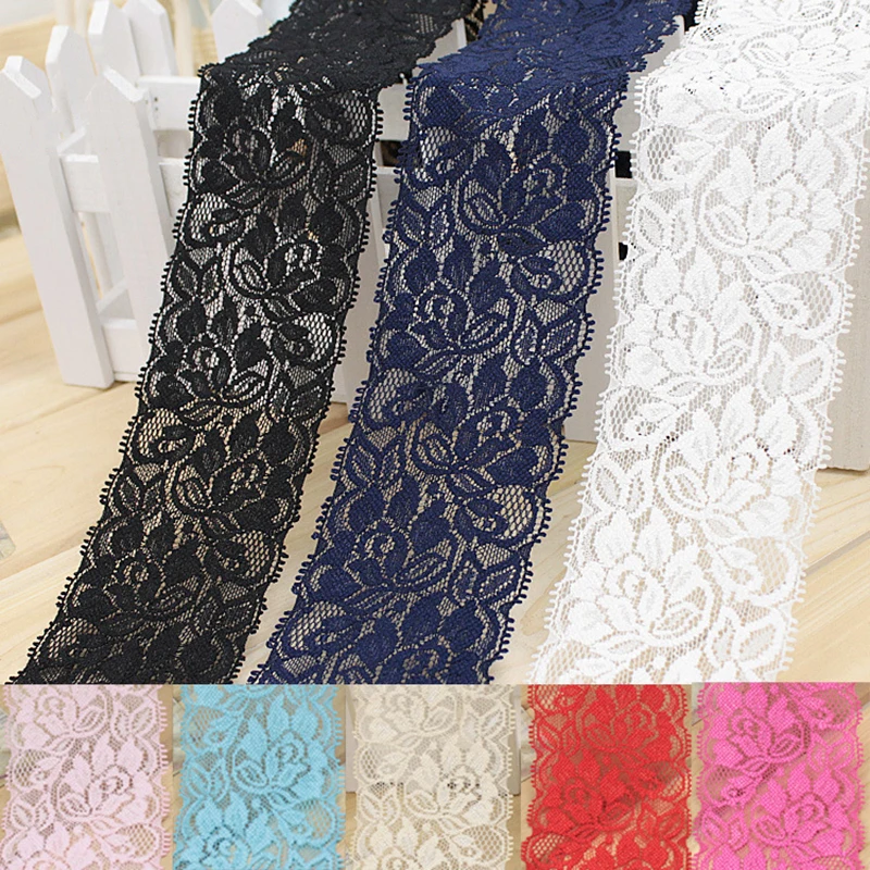 1m 8 colors Elastic Lace 6.5cm Stretch lace underwear fabric Trim DIY Embroidery For Sewing Decoration lace fabric