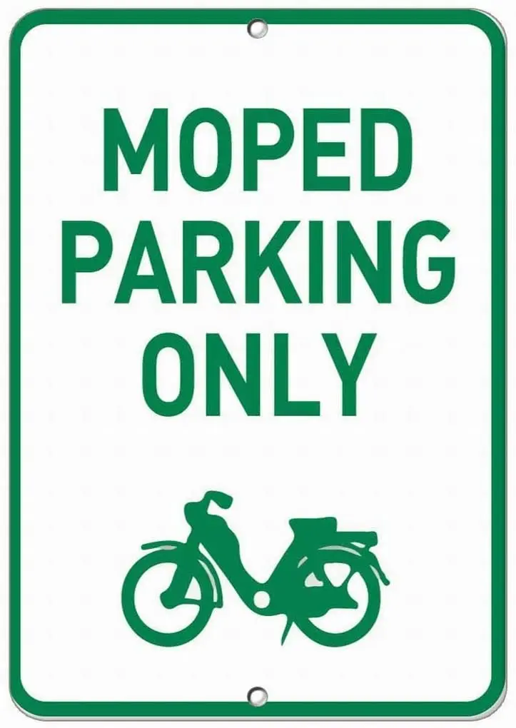 Moped Parking Only Safety,Metal Sign Retro Tin Metal Sign Plaque Metal Vintage for Cafe House Home Store Decores