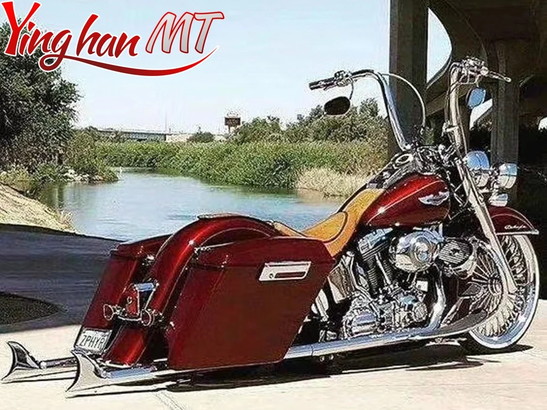 Kit Guidon Cintre "Singe" Pré-câblé Chrome 1 1/4" Pour Harley Fatboy 2007-2010 Par Hill Country