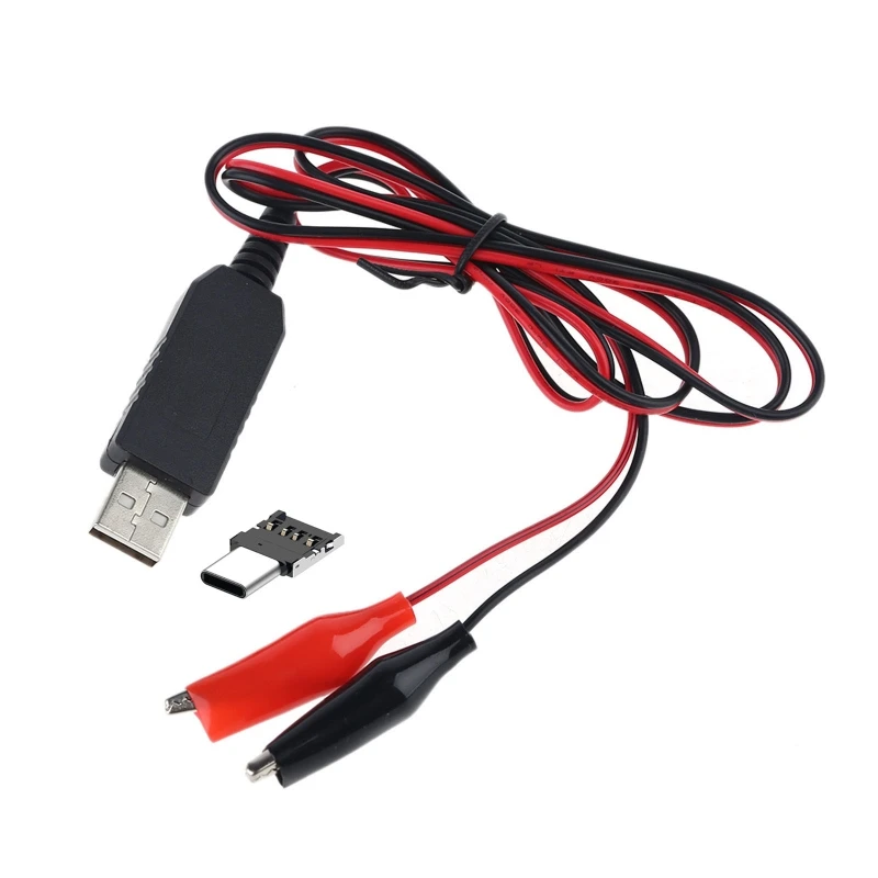 Type C USB to 1.5V 3V 4.5V 6V 9V 12V Cable AA AAA C D Size Battery Eliminator H3CA