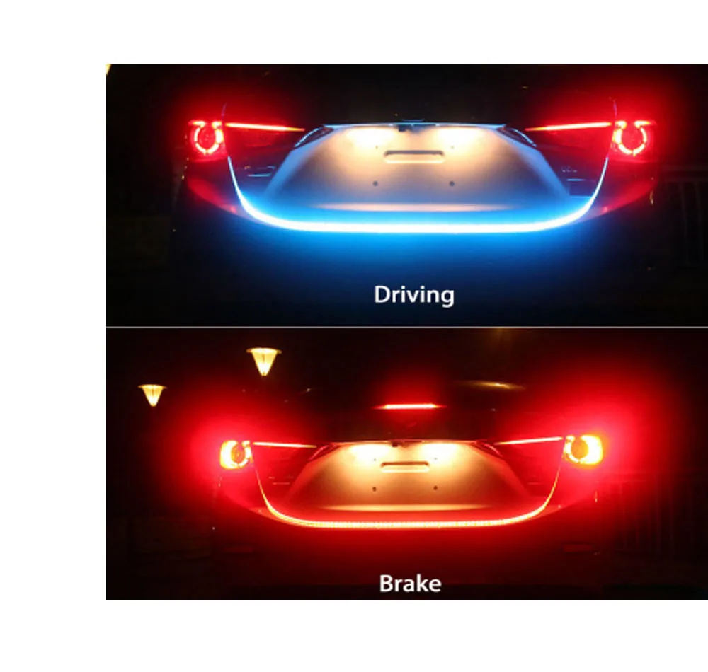 

1pc Car Rear Trunk Tail Light Car LED Strip Dynamic Streamer Lighting Auto Turn Signal Light Reverse Warning Lamp Car Styling