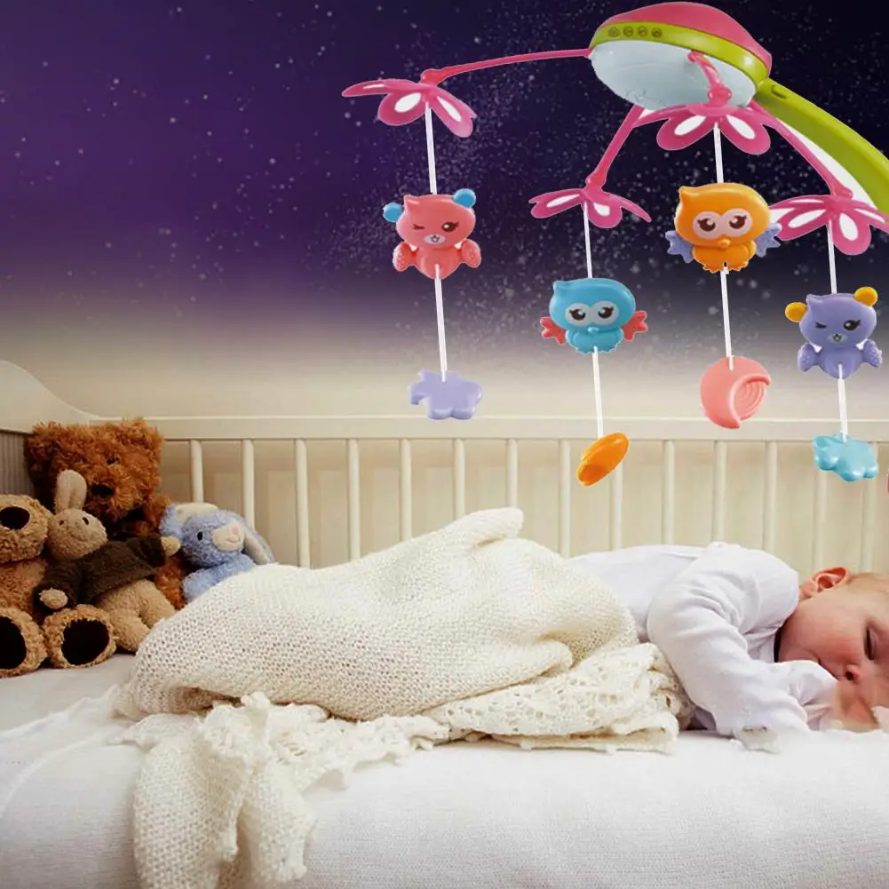 Baby Crib Mobile Toys With Lights And Music Hanging Bell Rotating Projection For Baby Shower Gift