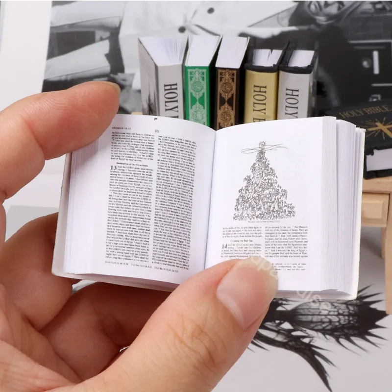 1PCS Miniature Dollhouse Accessories Bible Book Model Mini Props for Bjd Ob11 Dolls House Furniture Scence Decoration Toys