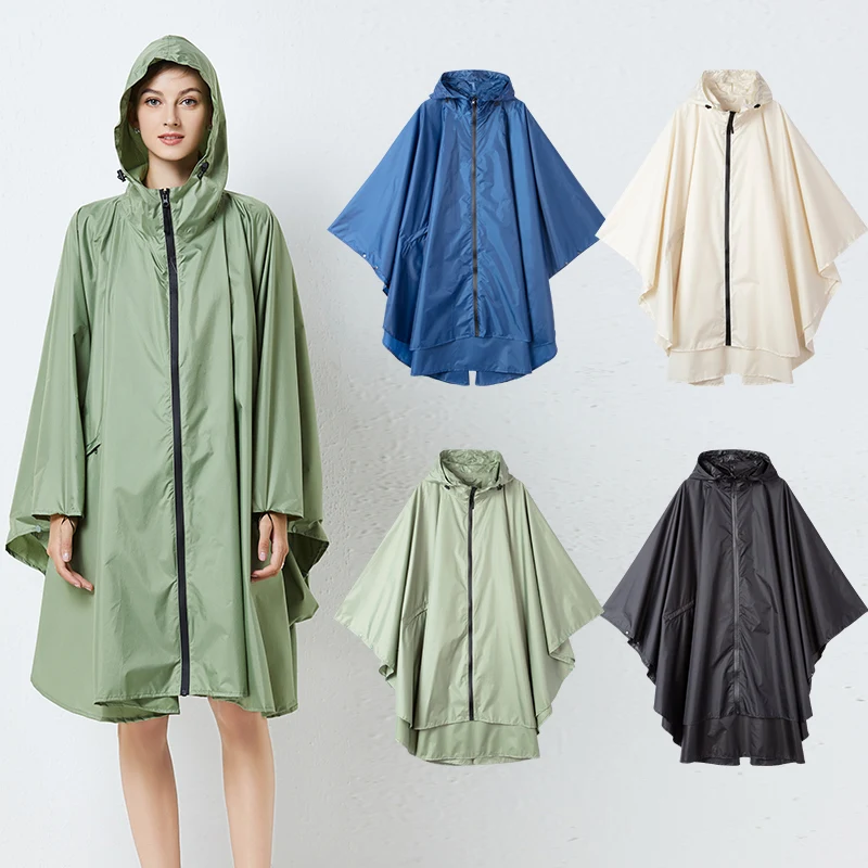 Japanese Cape raincoat female adult fashion walking long riding poncho male South Korea outdoor waterproof and rainstorm proof