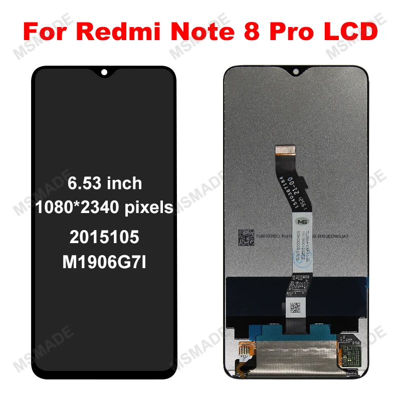 AAA Quality IPS For Xiaomi Redmi Note 8 LCD Display Touch Screen Digitizer For Redmi Note 8 Pro LCD Screen Replacement Parts