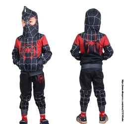 ディズニースパイダーマンフード付き子供の厚みのボーイズ長袖tシャツトレーナークリスマスシャツ男の子の子供服セット