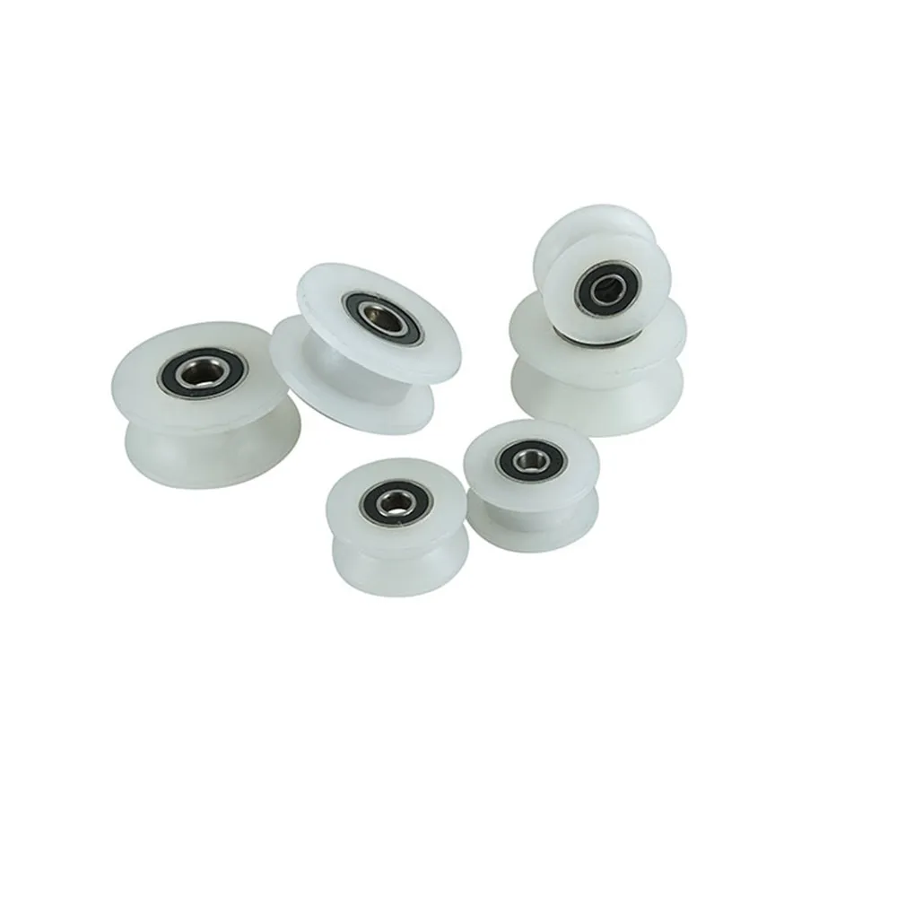 U-type V-type H-type doppio cuscinetto ruota in nylon doppio cuscinetto in plastica puleggia di guida ruota rullo in nylon