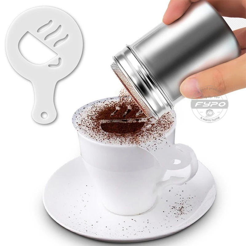 16pcs\\set Plastic Coffee Latte Cappuccino Barista Art Stencils Mold Homemade Coffee Art Stencils Cake Decoration Coffee Tool