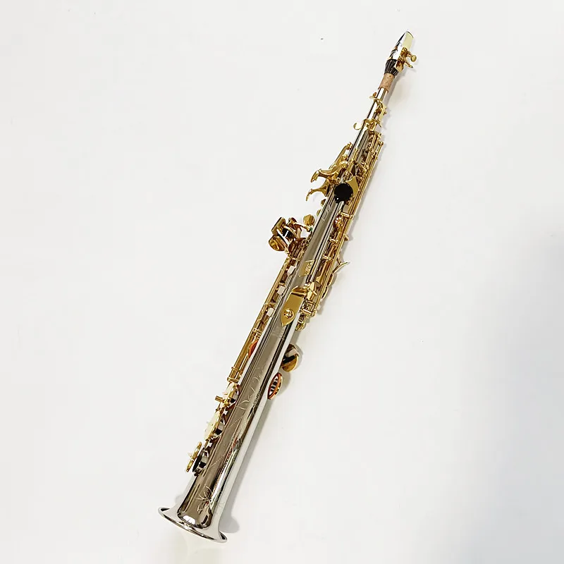 Made in Japan Yüksek kaliteli Soprano Saxophone nikel gümüş düz B FIat Sax müzik ile ücretsiz kargo sert kutular