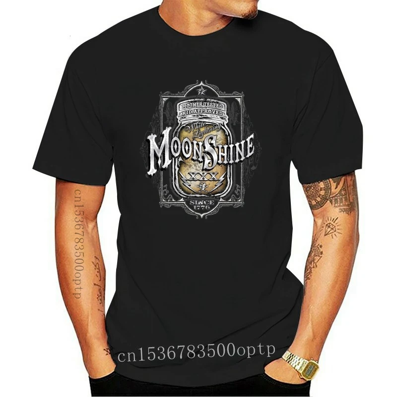 New Silver Foil T-Shirt Moonshine Mason Jar