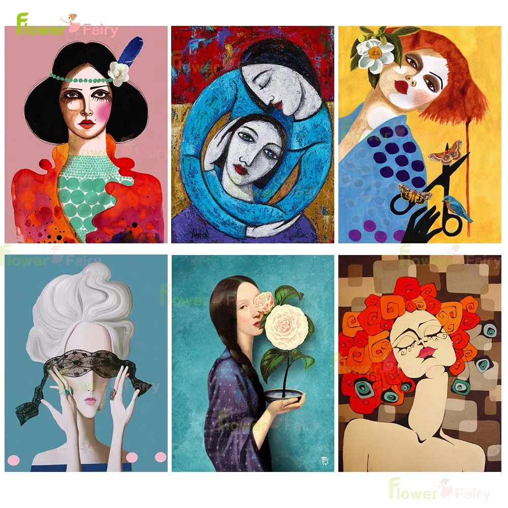 

Abstract Girl Vintage Watercolor Women Nordic Poster Home Decor Wall Art Canvas Painting Wall Pictures For Living Room Unframed