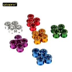 Litepro 5 pçs parafusos da roda dentada da bicicleta único parafusos da placa dental 6.5/8.5mm parafusos de disco para mtb estrada da bicicleta peça do cárter