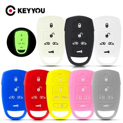 KEYYOU Silicone per Hyundai Entourage Kia Sedona telecomando 5 pulsanti custodia portachiavi Fob 2006 2007 2008 2009 2010 2011 2012 2014