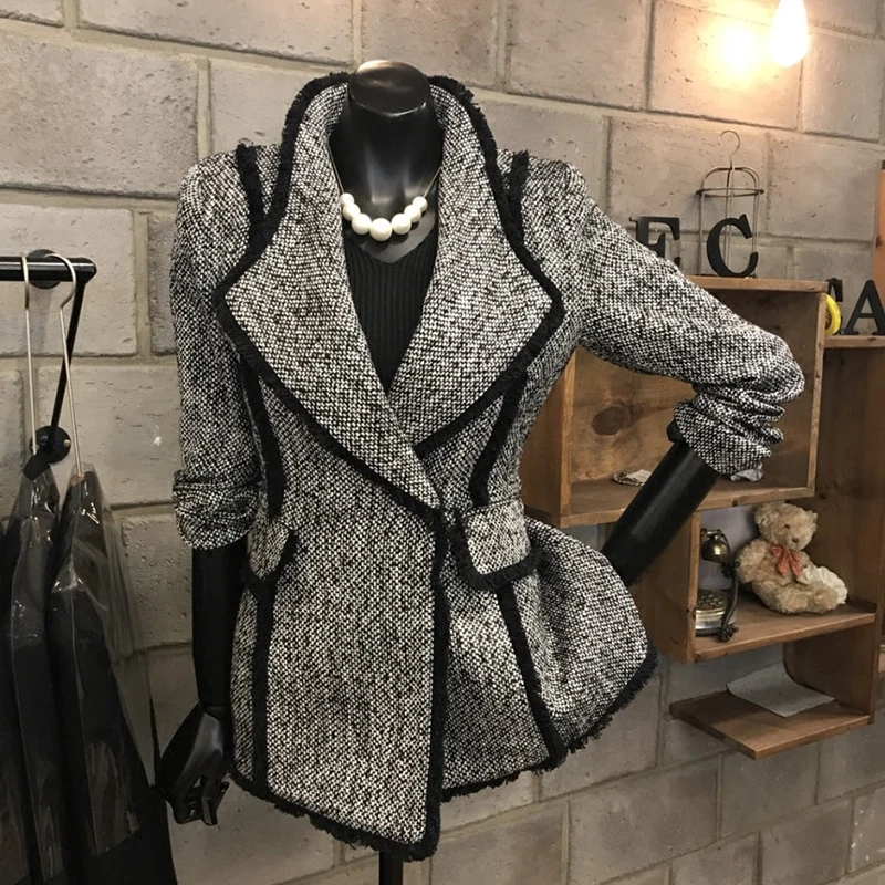 Chaqueta ajustada de estilo coreano para mujer, traje a cuadros de un solo botón, cubierta de alta calidad, personalidad de moda, Tops, ropa, nuevo