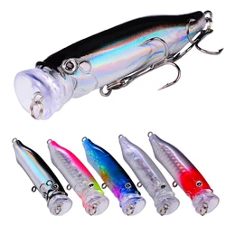 1Pcs Popper Fishing Lure 7cm 9.4g Topwater Hard Artificial Plastic Bait Bass Wobblers Crankbait Pesca Carp Fishing Tackle