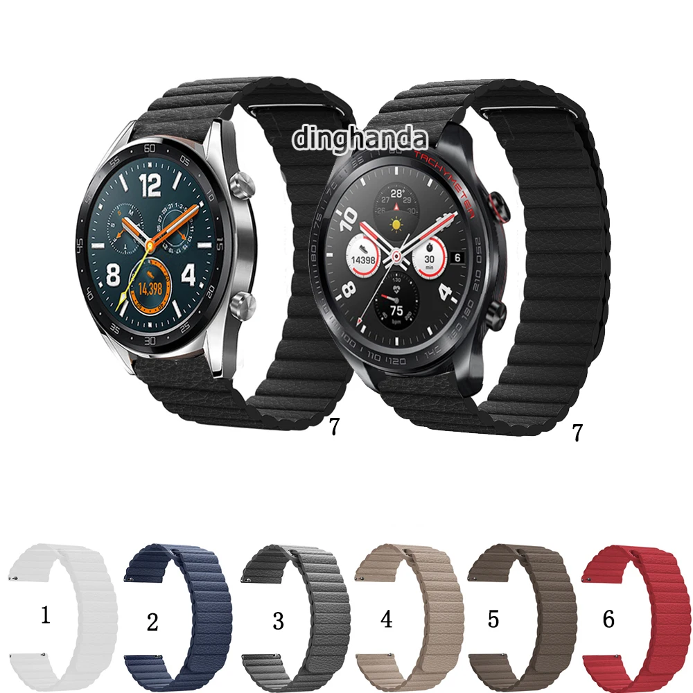 20mm 22mm cinturino in pelle con cinturino magnetico per Huawei Watch GT2 42mm 46mm cinturino per orologio GT 42mm/46mm GT2e GT2 pro cinturino