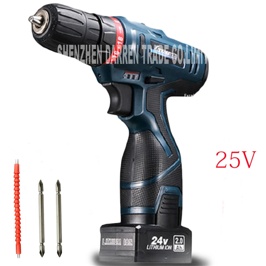 25V lithium battery drill hole hand Wireless Cordless electric drill bit driver charger cordless electric screwdriver power tool