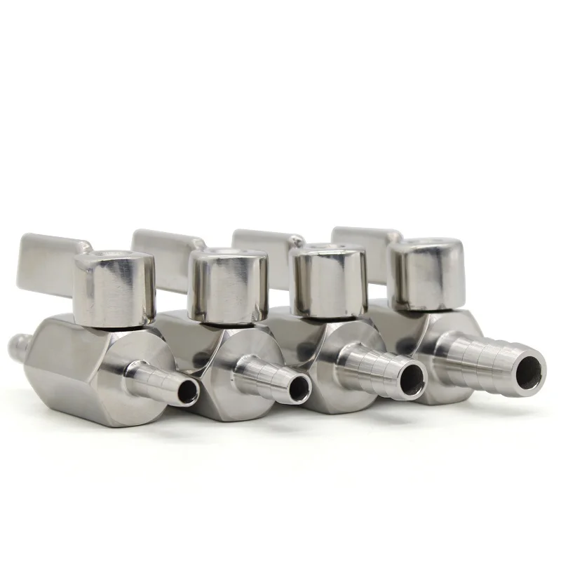 7mm 8mm 10mm 12mm Hose Barb Mini Sanitary Ball Valve Homemade Beer SUS 304 Stainless Steel With Blue Handle