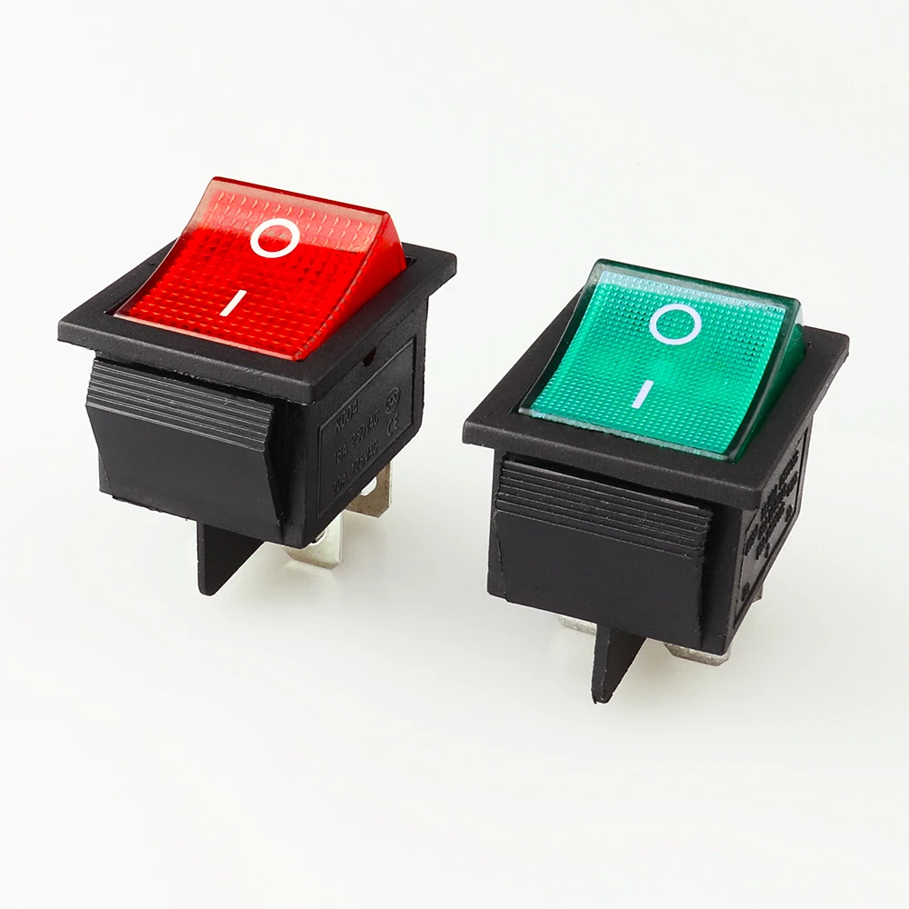 Hot sale KCD4 ON-OFF 16A 250VAC/20A 125VAC colors Button Light Rocker Switch 4 Pin Rocker Power Switch