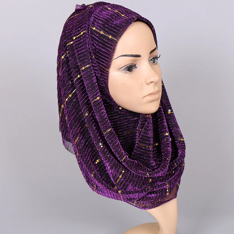 2019 NEW women Gold silk solid color muslim head scarf shawls and wraps pashmina bandana female foulard soft hijab stores