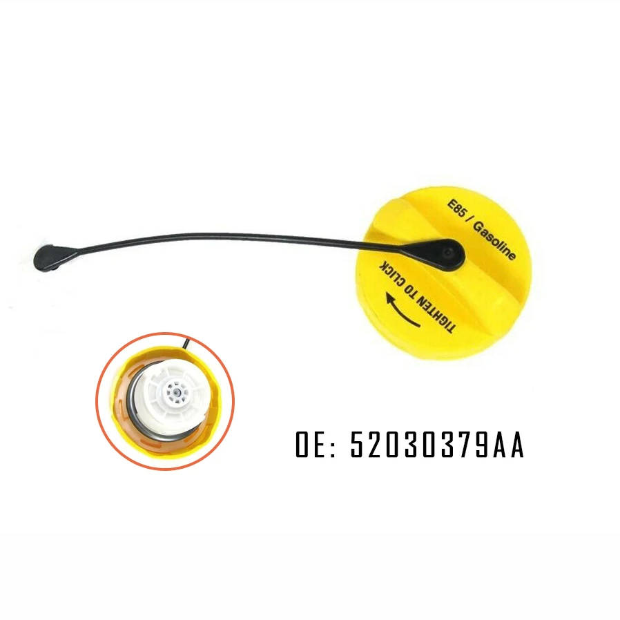 Yellow Tank Cover E-85 Ethanol Flex Fuel Tank Gas Cap With Tether 52030379AB 52030379AA For RAM 1500 For Dodge Journey 2009-2018