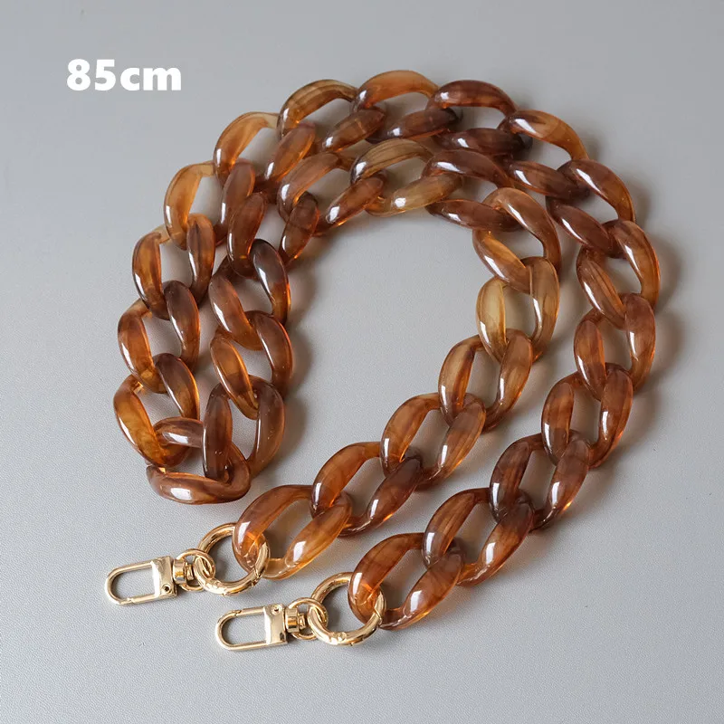 Cadena de acrílico desmontable para mujer, accesorio de moda, correa de lujo, cadena de embrague de hombro de resina, azul, rosa y marrón, nuevo
