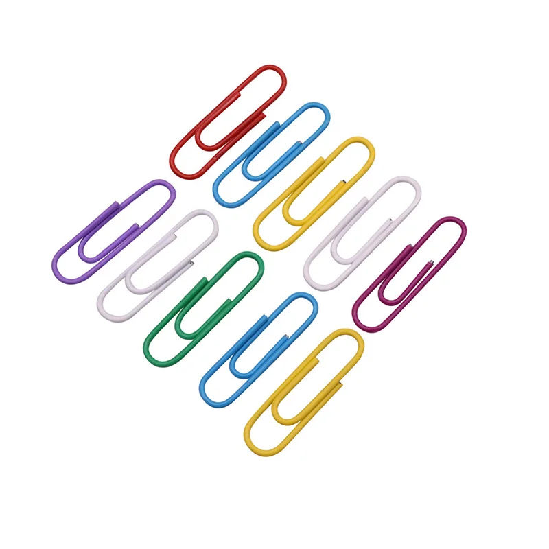 100 Pcs 28*8mm Pins Paper Clip Holder Dispenser Bulticolor Pinch Clips Hair pins Fine Office School Binding Supplies