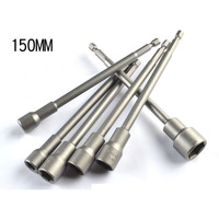 16pcs 150mm Length 6.35mm 1/4‘ Hex Shank Power Nut Driver Set Hexagon Socket Electric screwdriver socket Hand tool 5mm-19mm