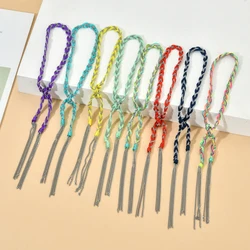 Boho Jewelry Tassel Stainless Steel Chain Friendship Bracelet Gift Girl Women Rainbow Bracelet Handmade Pulseras Mujer Moda