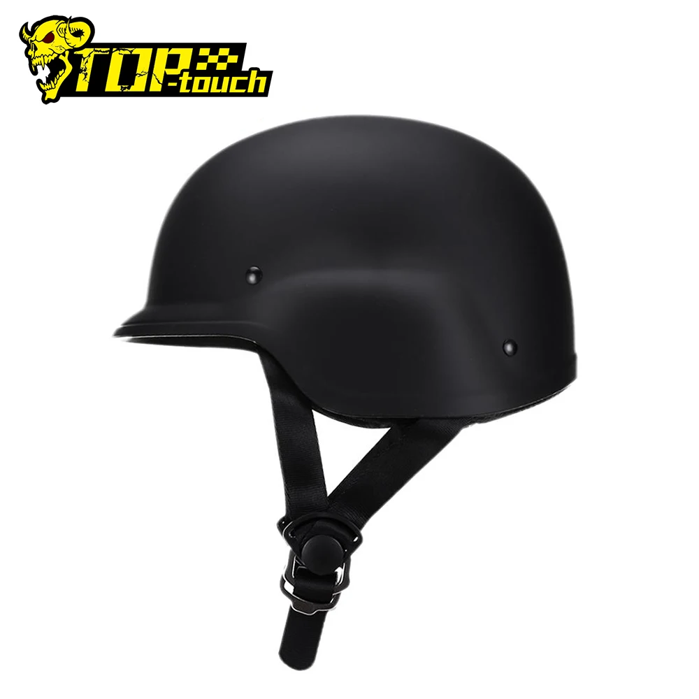 AMZ-Casco Retro para motocicleta, protector de media cara, estilo alemán Vintage, para Scooter, Chopper